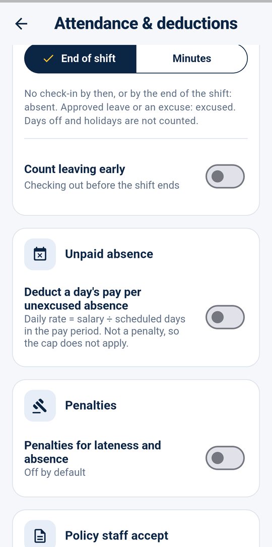 Unpaid absence and penalties