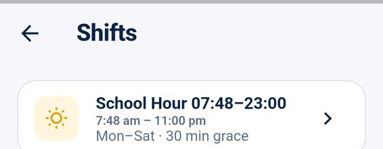 Shifts list